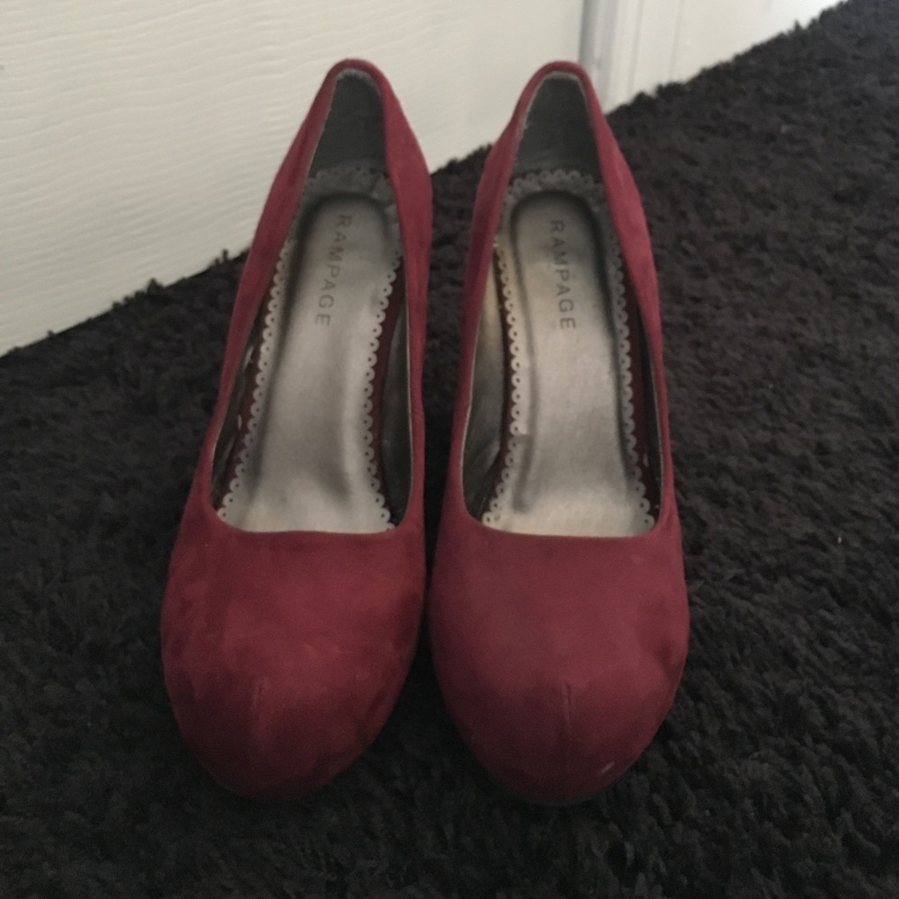 Burgundy Suede Wedges